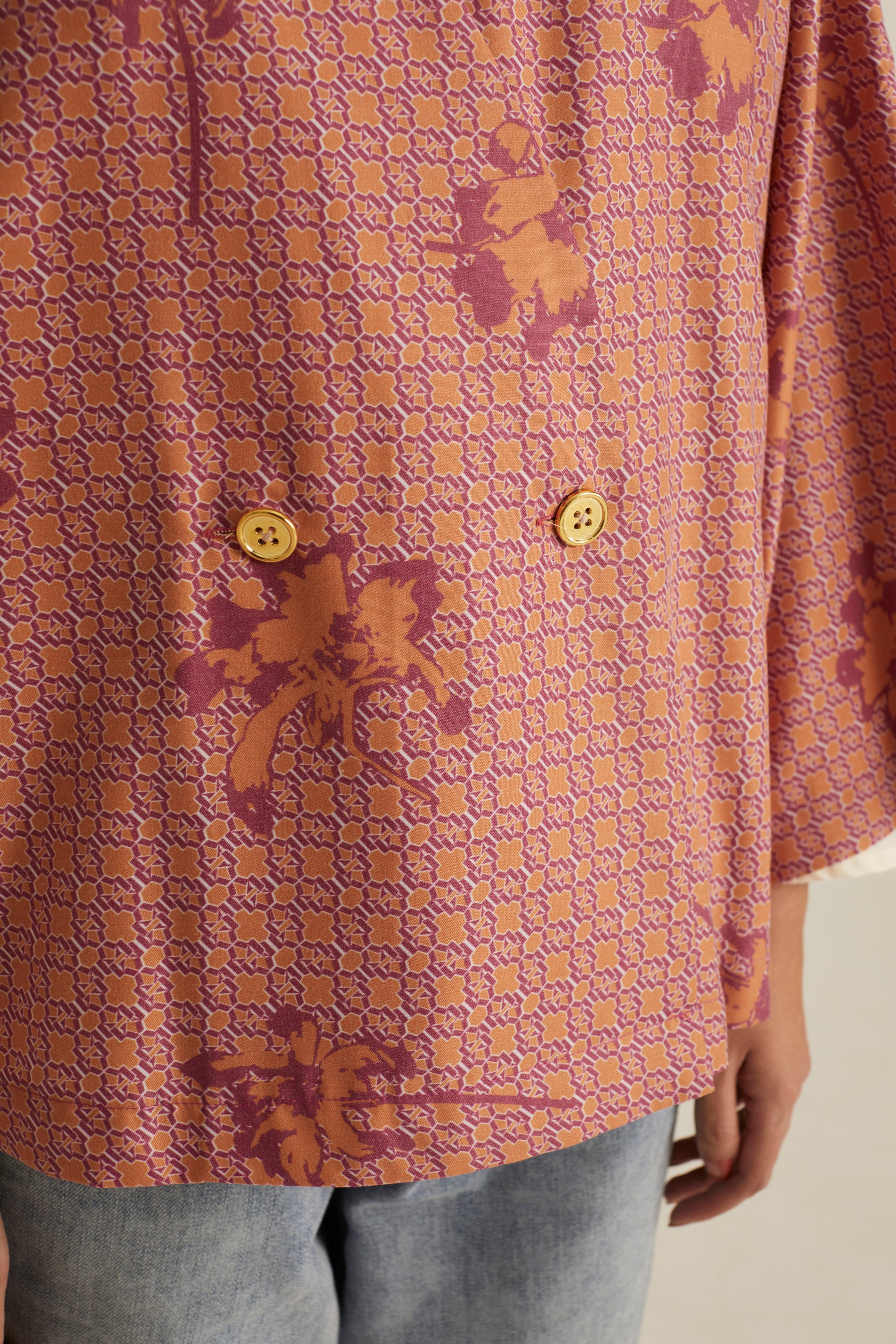 Nara Pink Printed Kimono