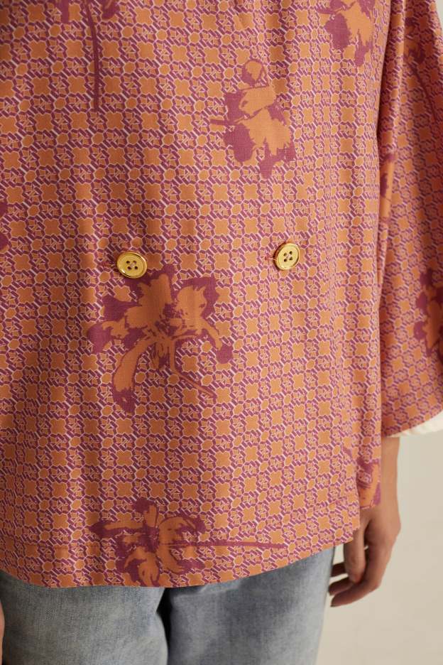Nara Pink Printed Kimono