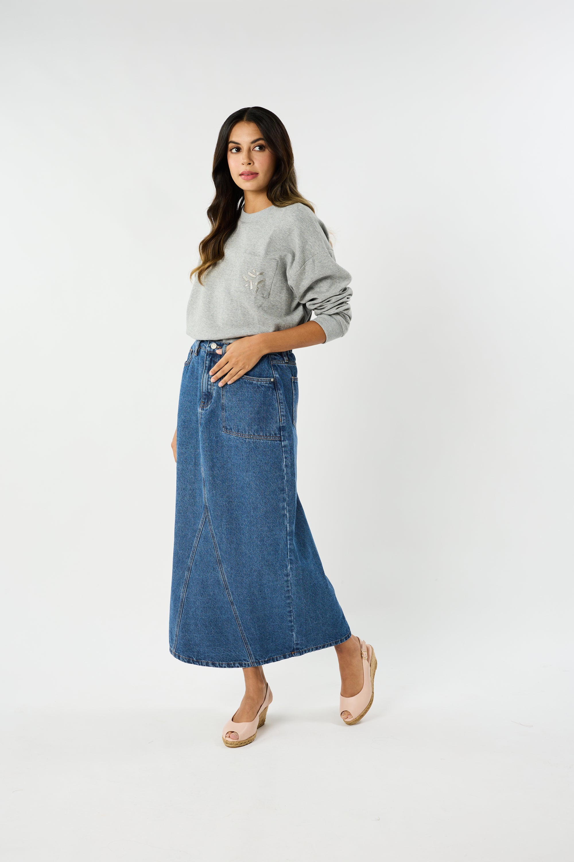 Helena Blue Denim Skirt