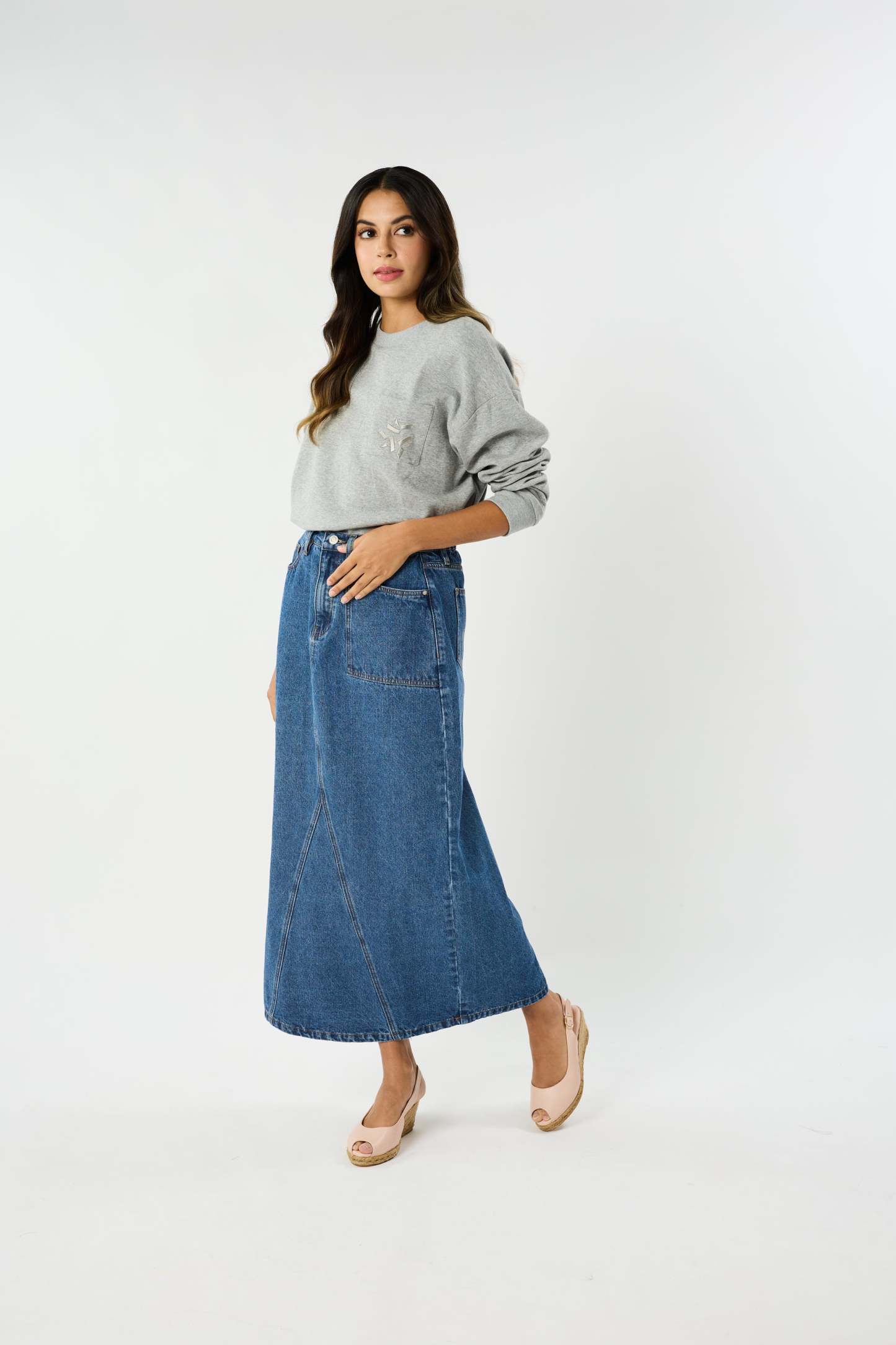 Helena Blue Denim Skirt