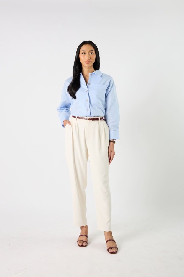 Jade Off-White Tapered Pants