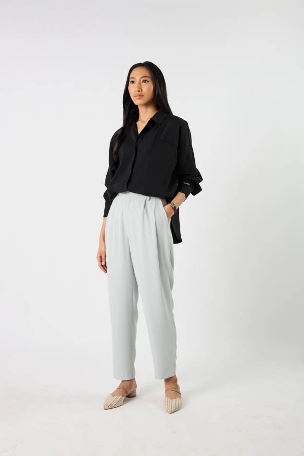 Jade Blue Grey Tapered Pants