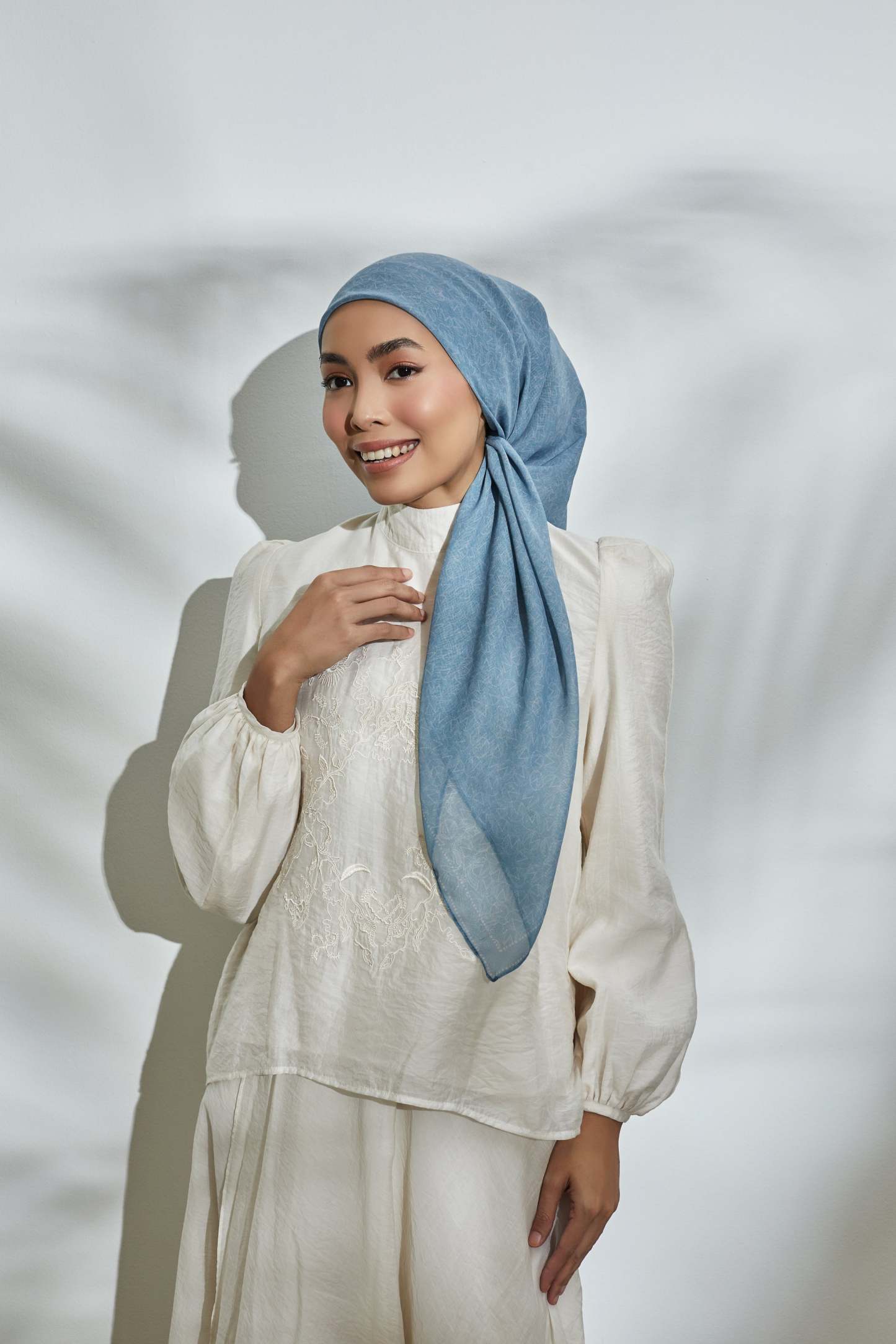 Flown Away Steel Blue Head Square Scarf