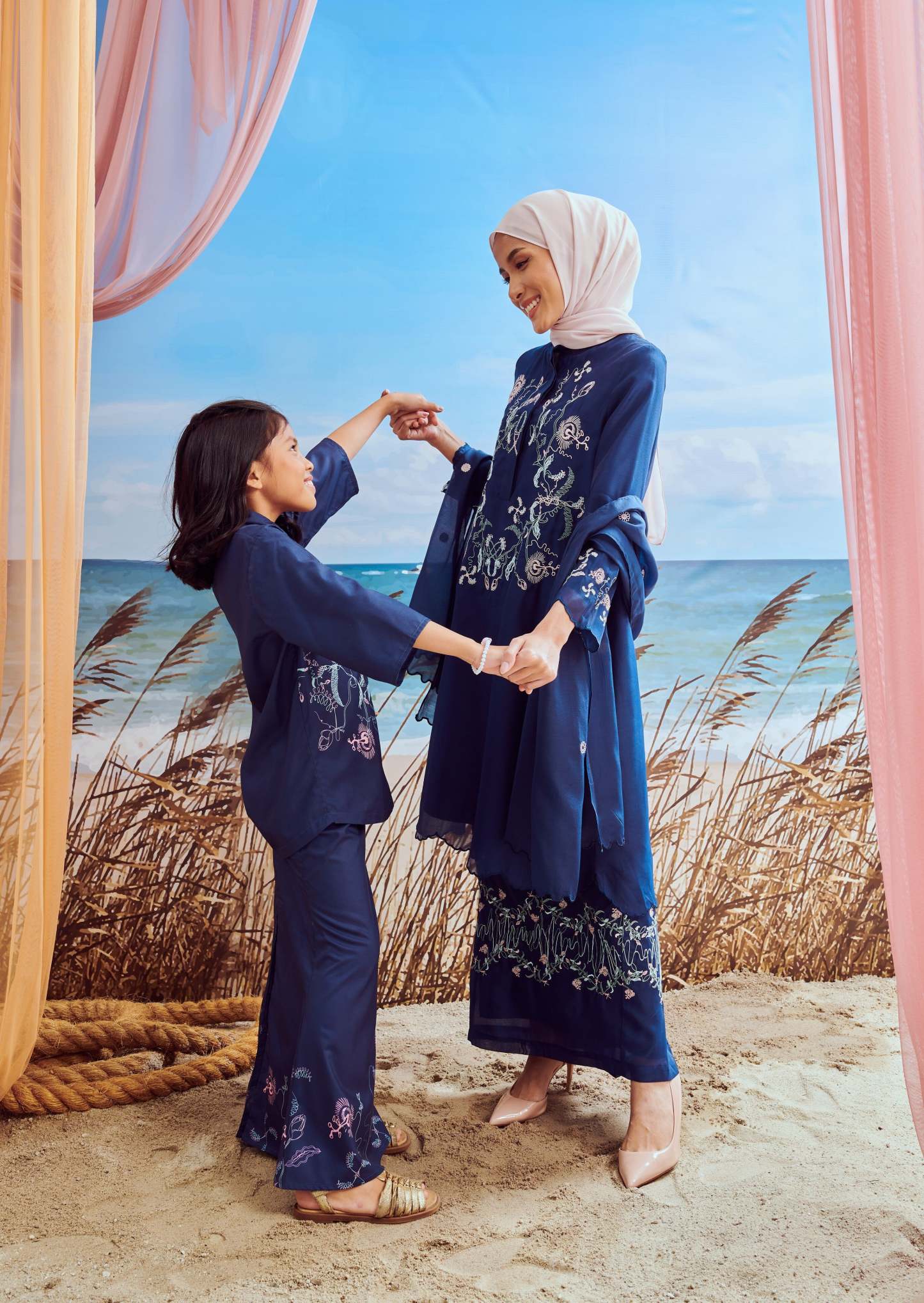 Mini Aisha Navy Blue Kurung