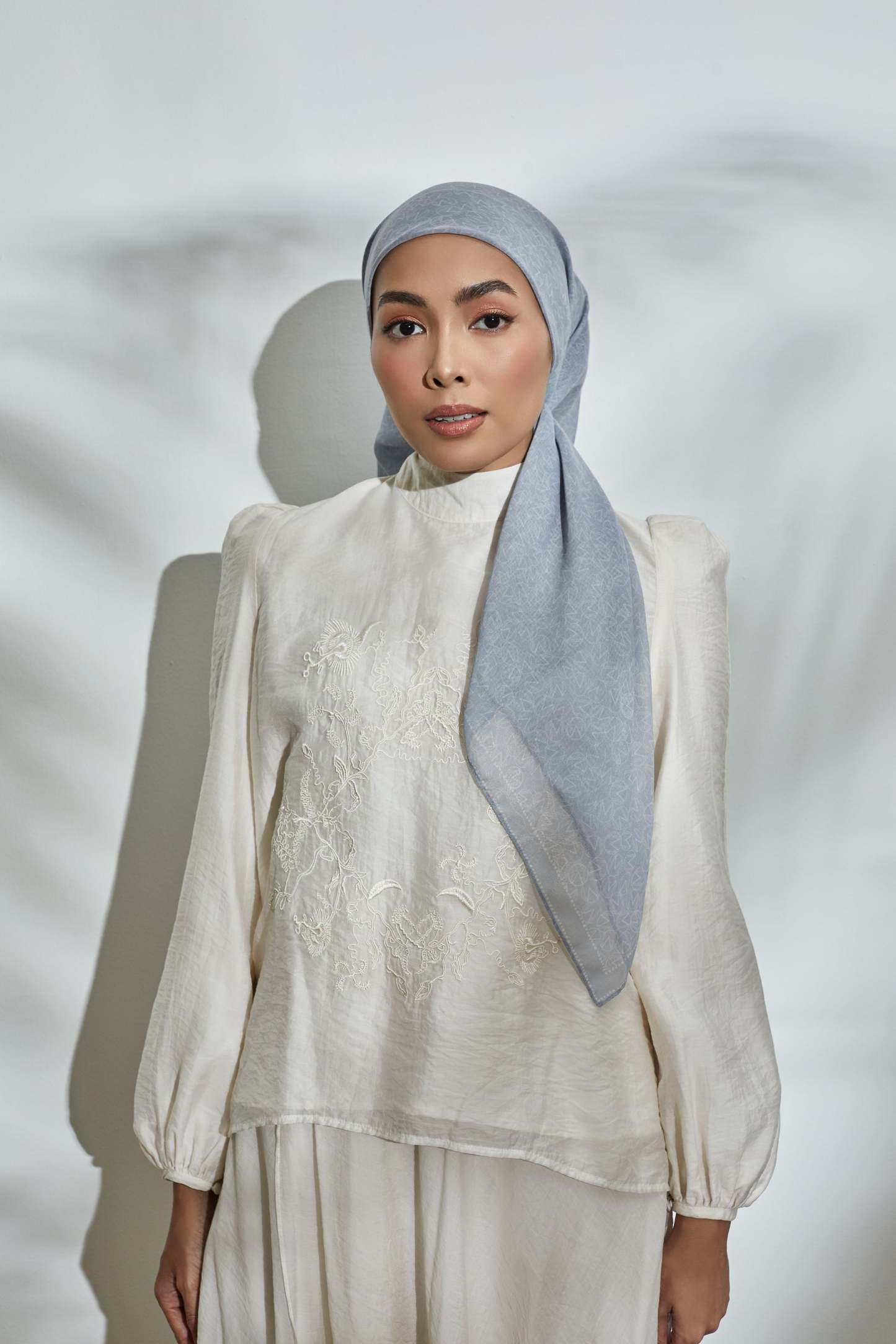 Flown Away Greyish Blue Square Scarf