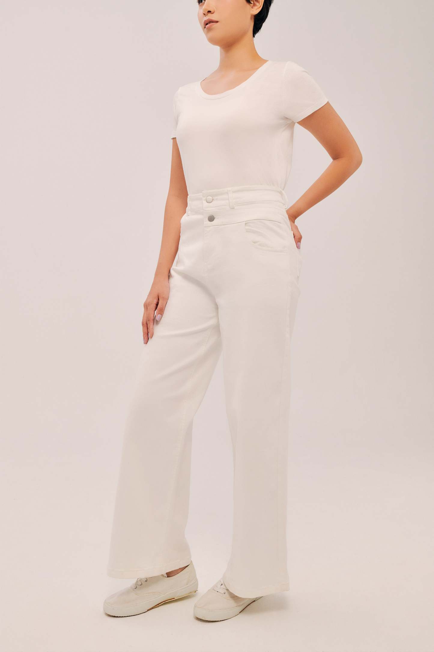 Good Off White Wideleg Silhouette Jeans