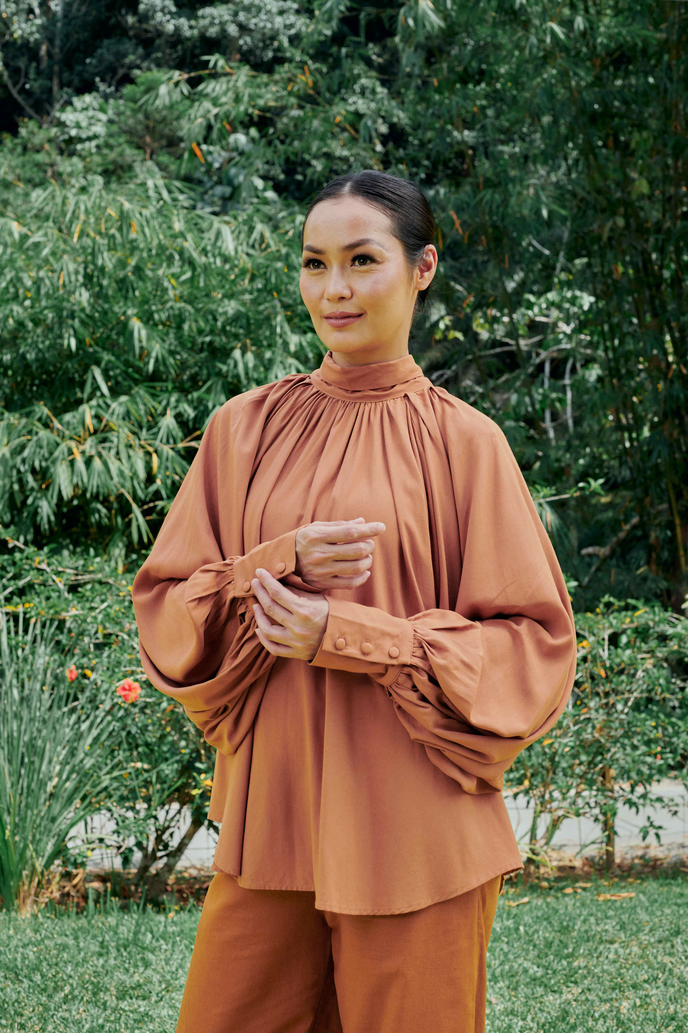 Elsie Light Brown Long Sleeve Top