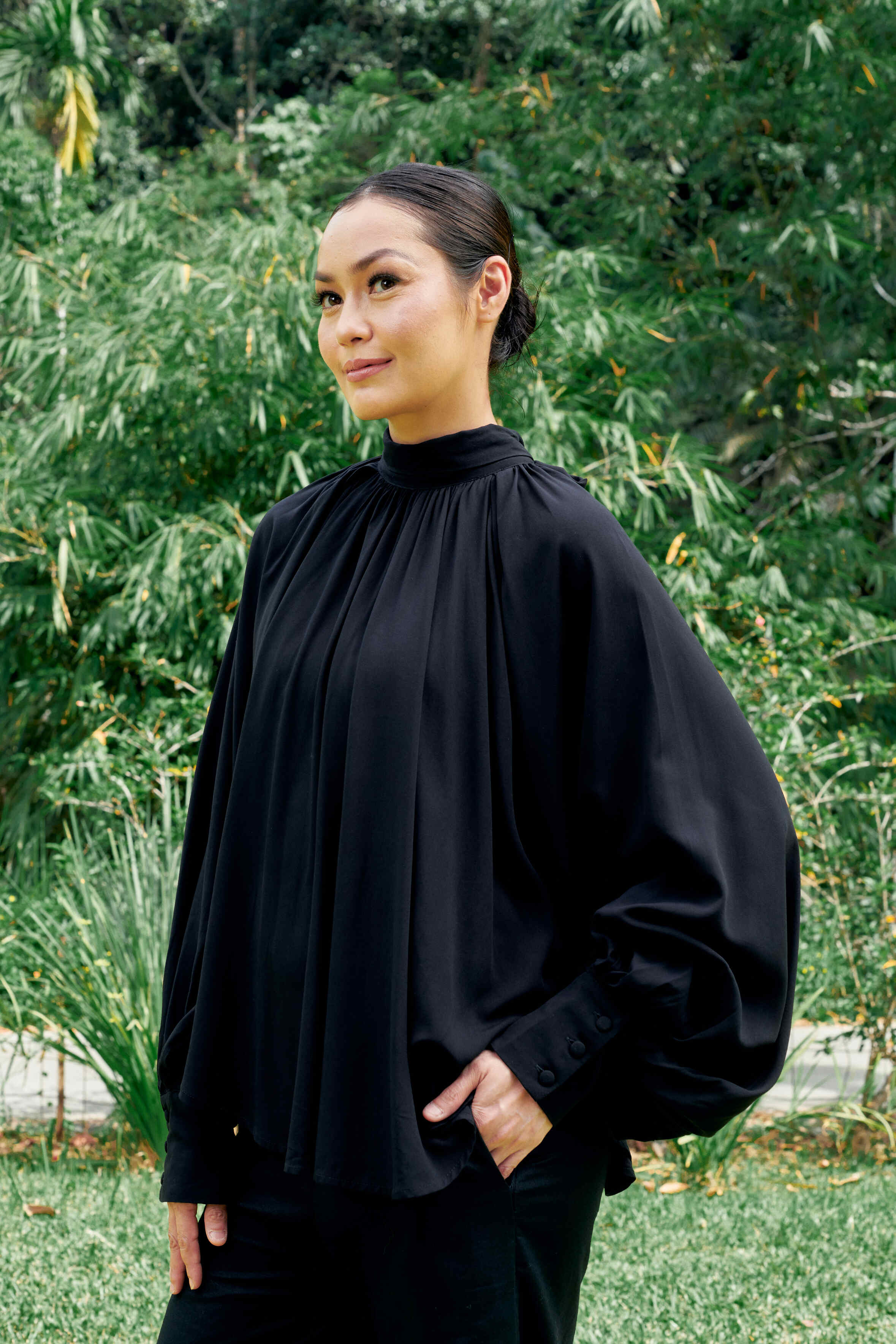 Elsie Black Long Sleeve Top