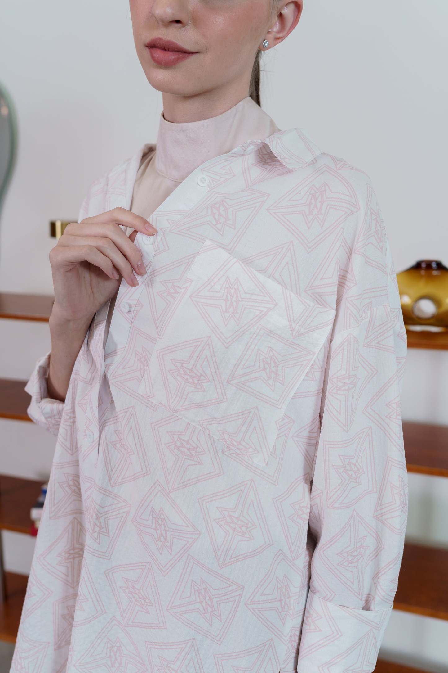 White M Square Oversized Shirt