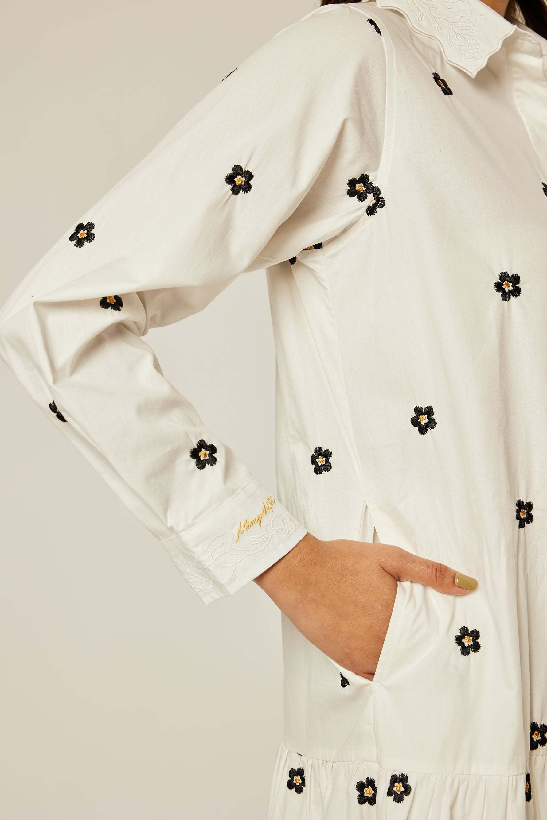 Reed White Embroidered Dress