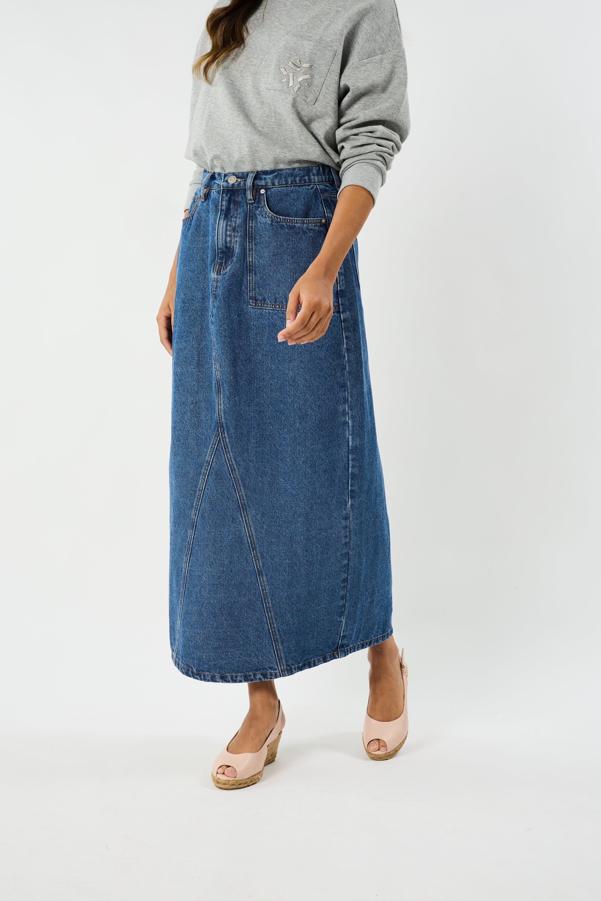 Helena Blue Denim Skirt