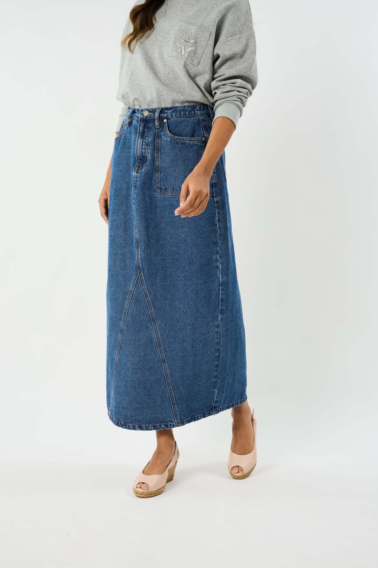 Helena Blue Denim Skirt