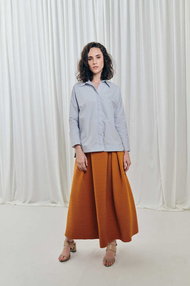 Greyish Blue Hi Low Shirt