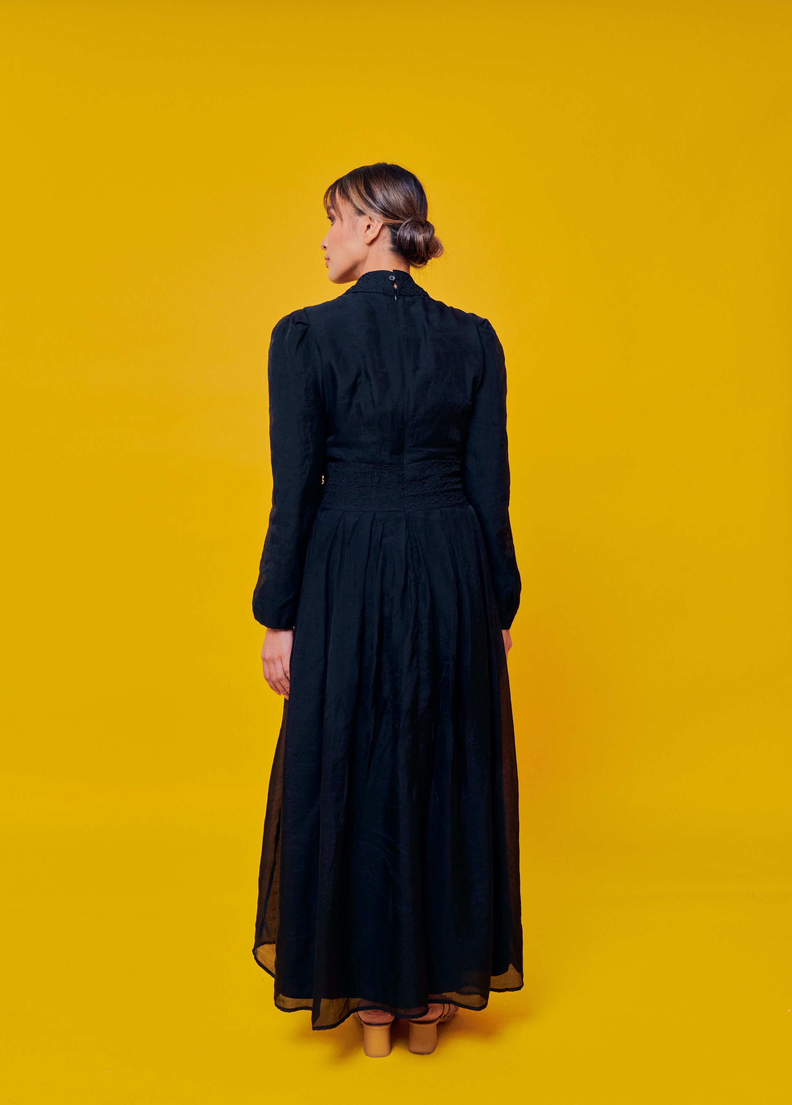 Odilia Black Collared Dress