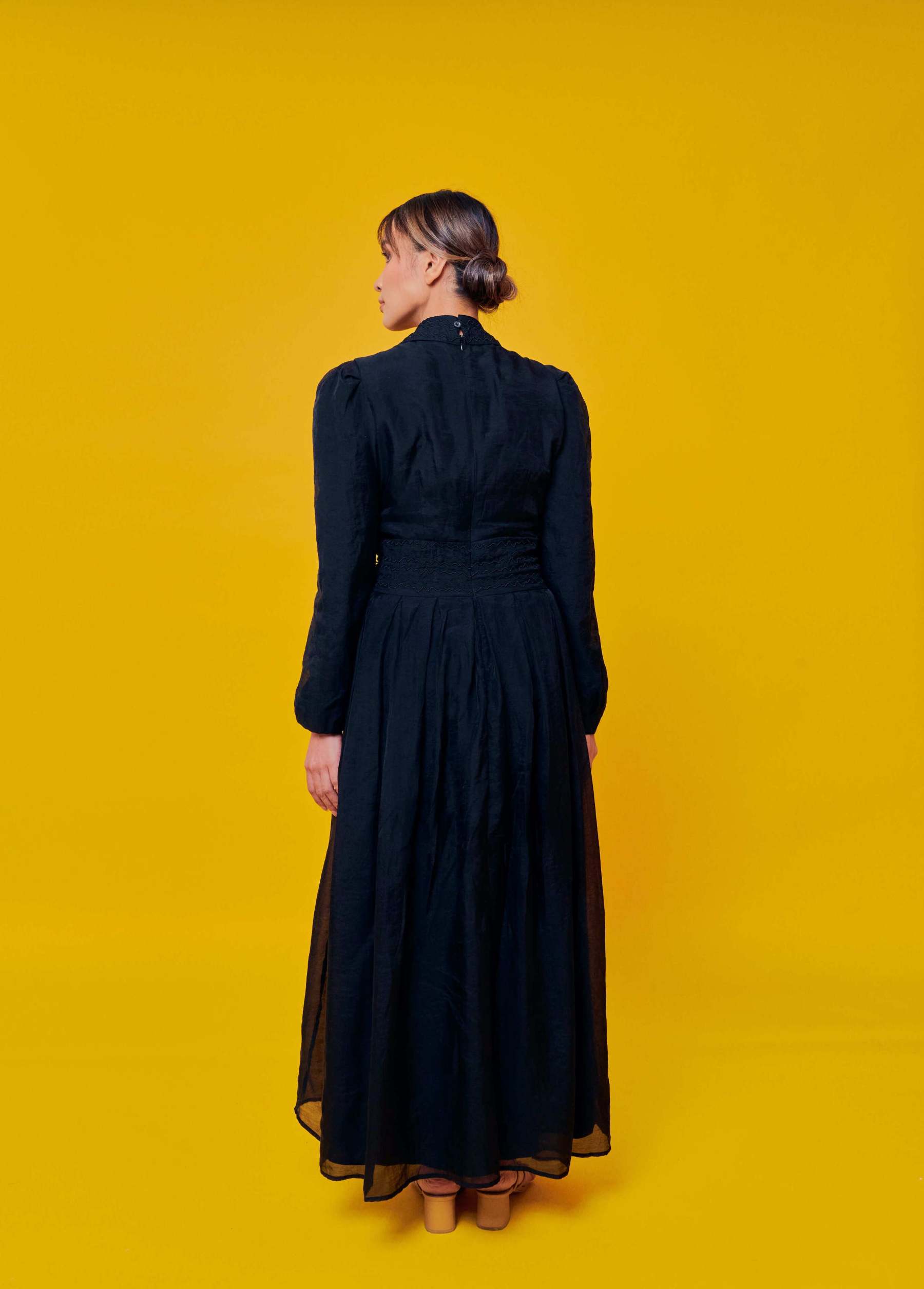 Odilia Black Collared Dress