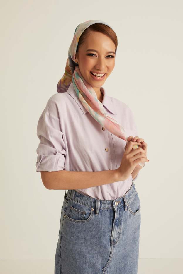 Esme White Printed Head Scarf