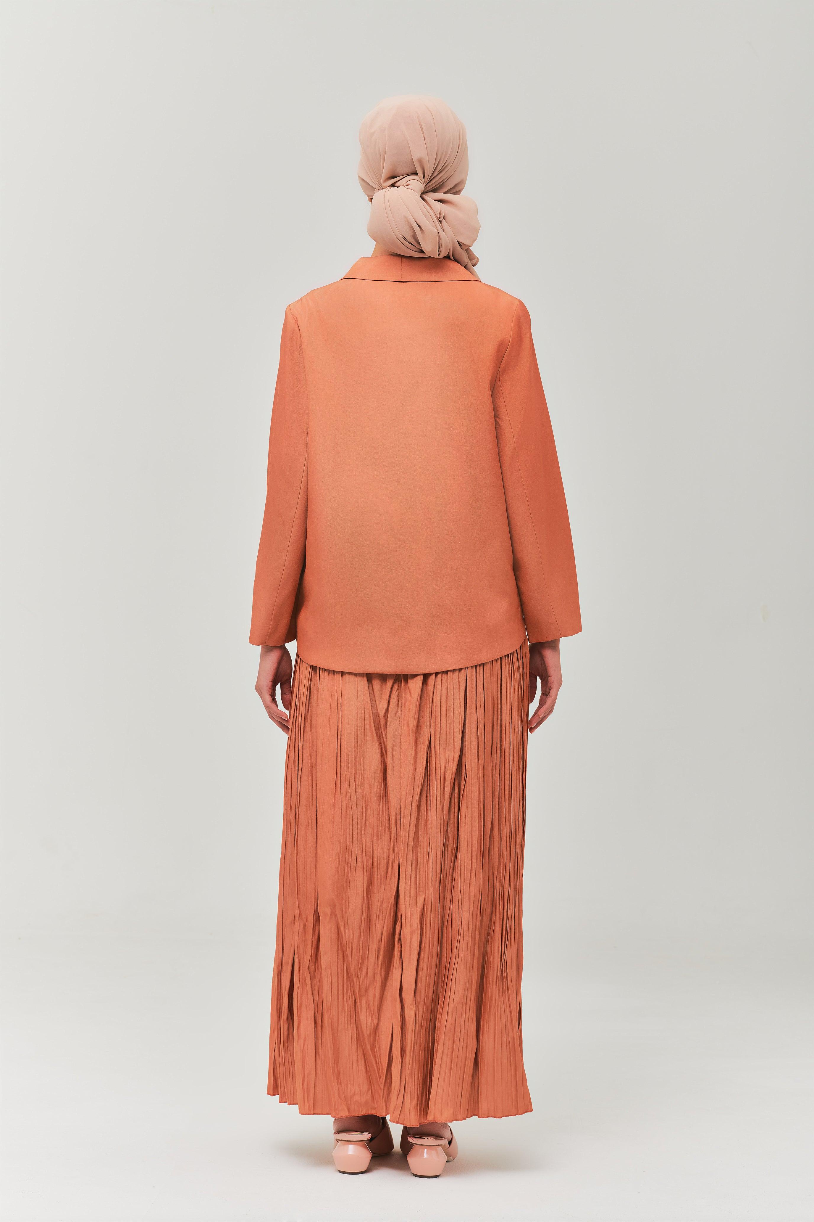 Brown Pleated Skirt - Mimpikita