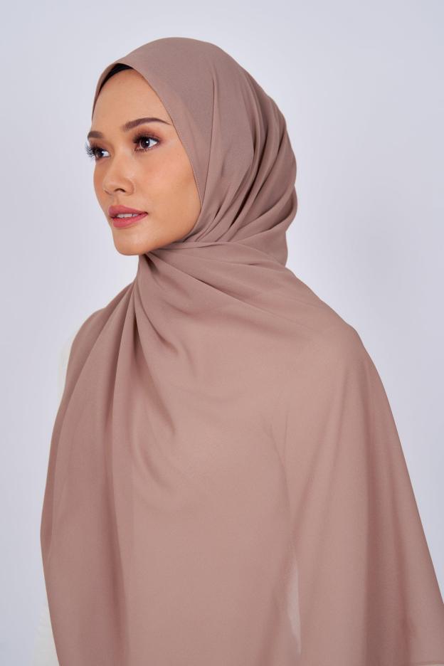 Women's Chiffon Shawl in Taupe