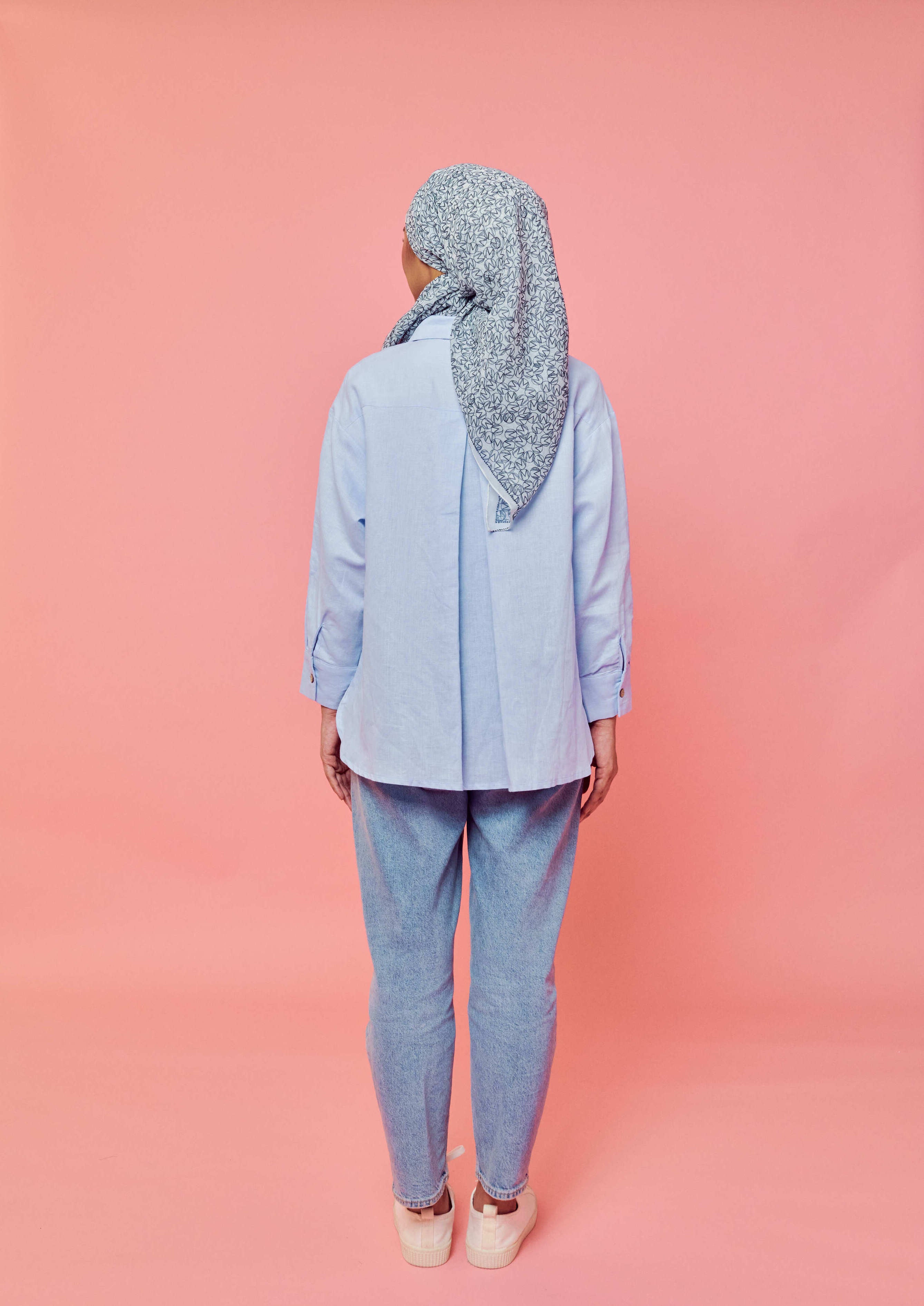 Rhu Soft Blue Linen Long Sleeve Shirt