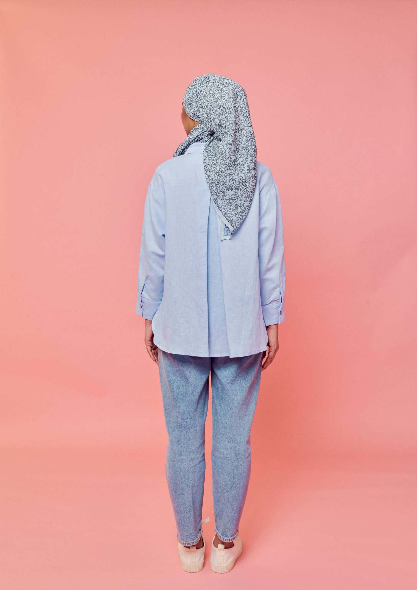 Rhu Soft Blue Linen Long Sleeve Shirt