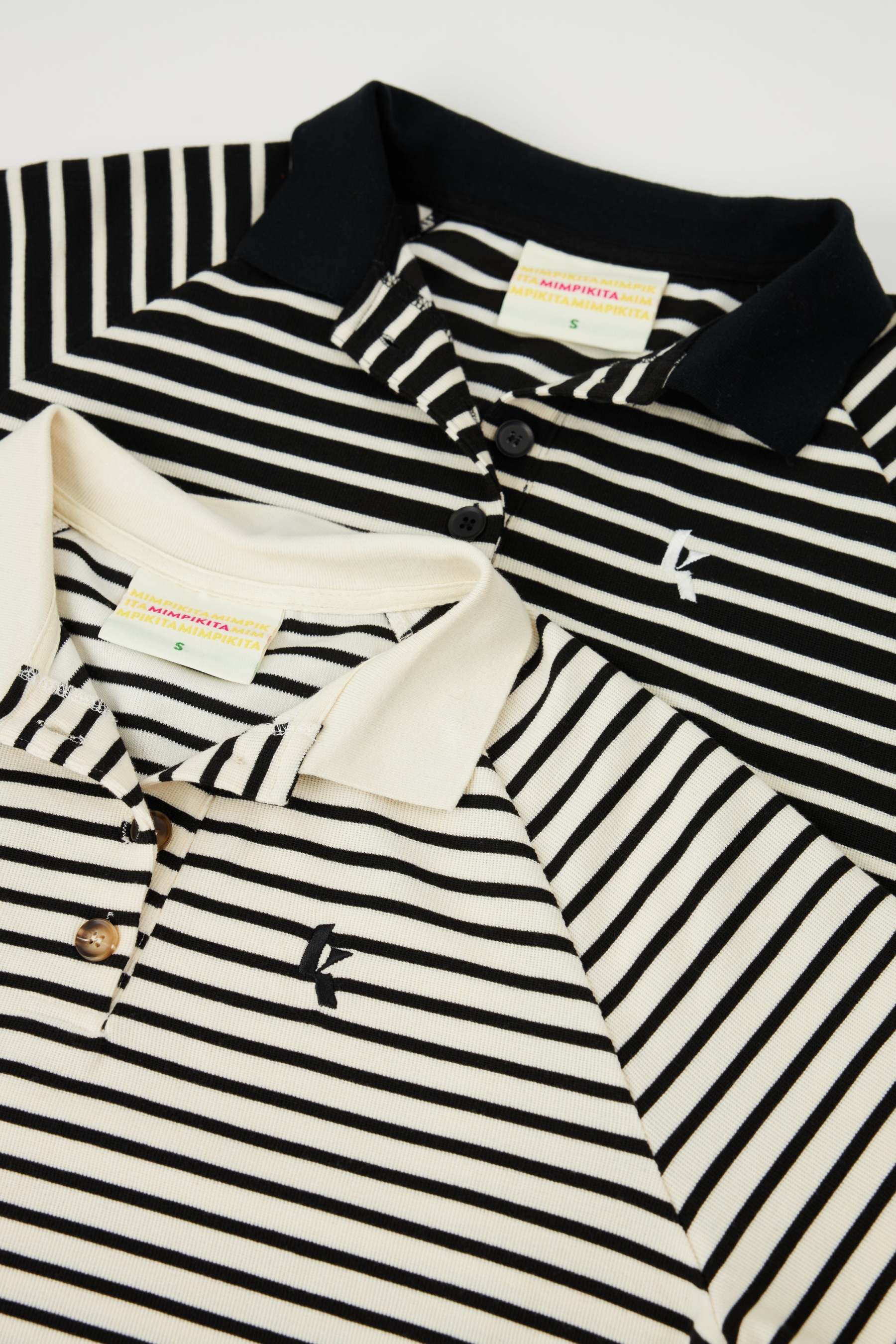 Black Striped Wool Top for Women