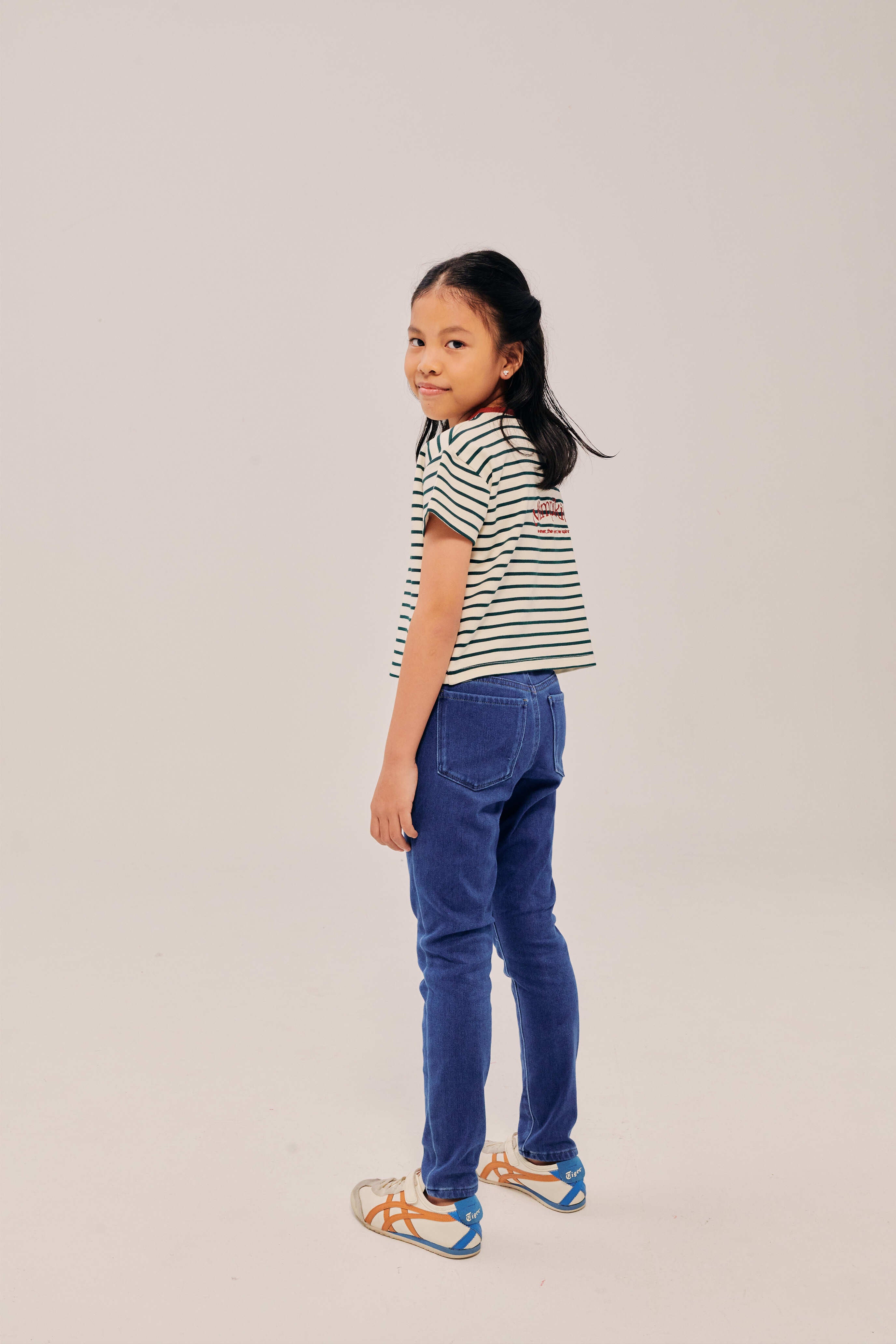 Mini Classic Embroidered Ivory Striped Shirt