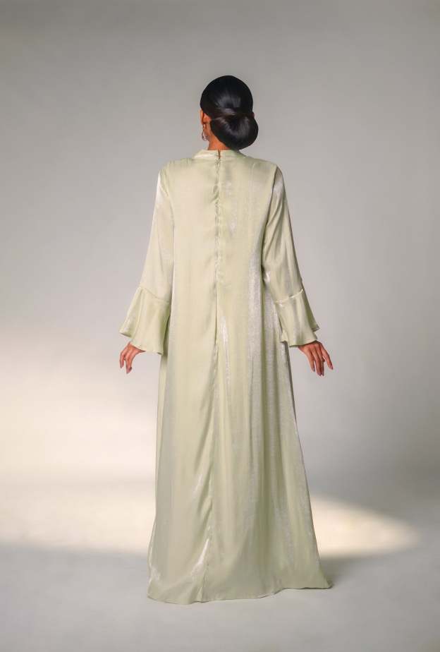 Nayla Mint Green Floral Abaya Set