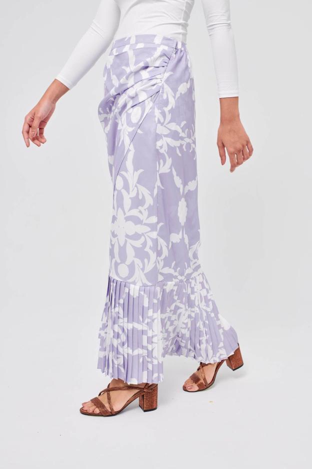 Maria Lilac Pleated Skirt - Mimpikita