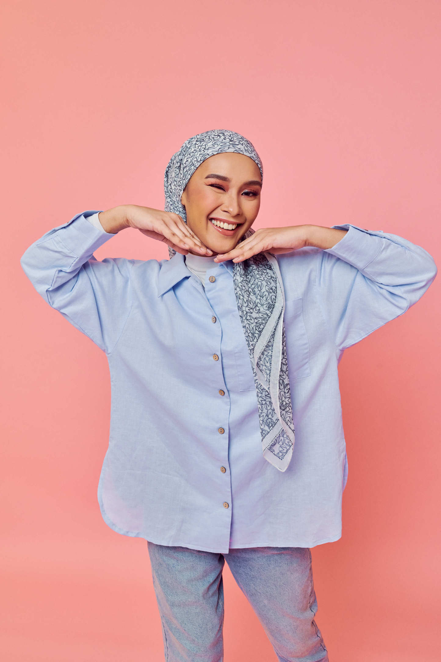 Rhu Soft Blue Linen Long Sleeve Shirt