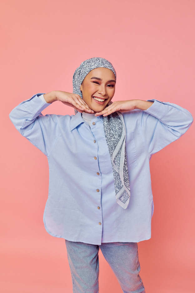 Rhu Soft Blue Linen Long Sleeve Shirt