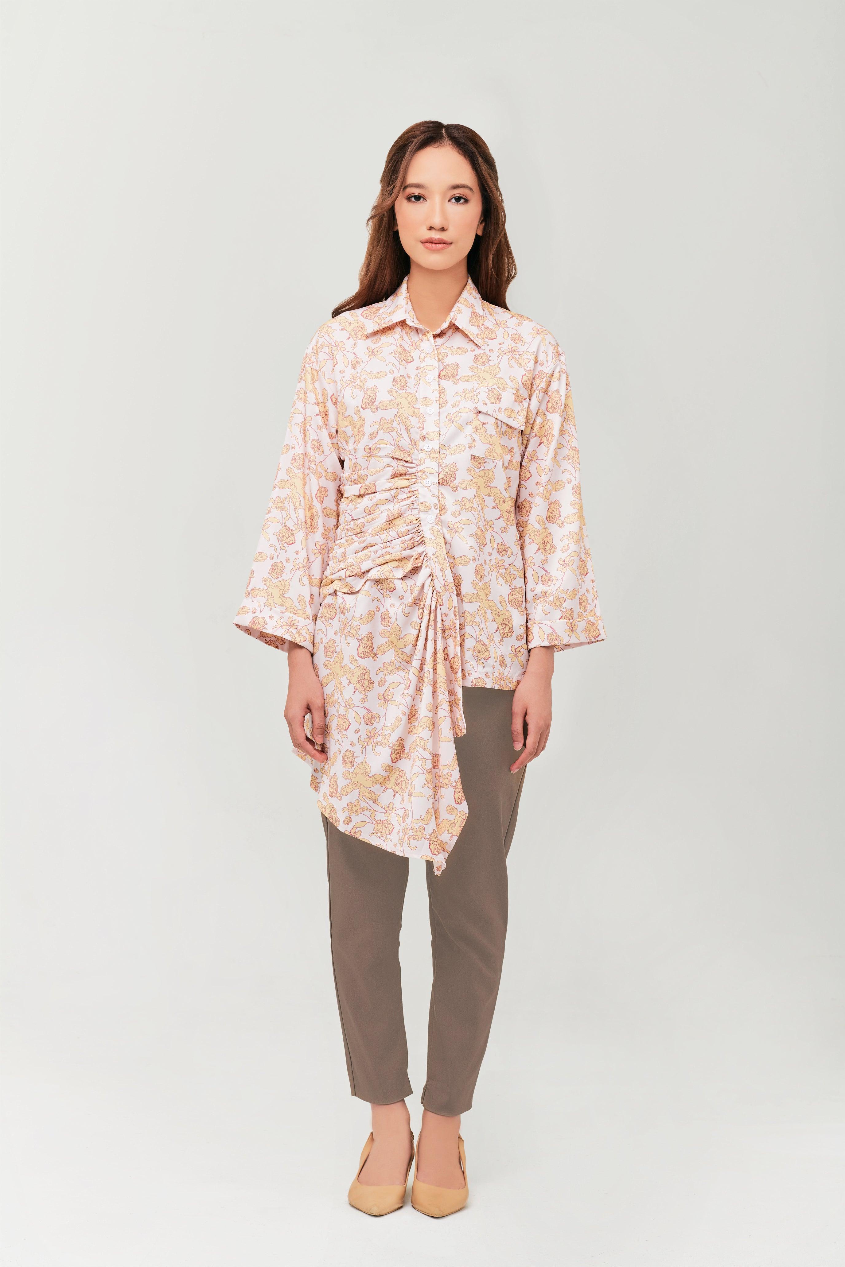 Yellow Daffodil Ruched Top - Mimpikita
