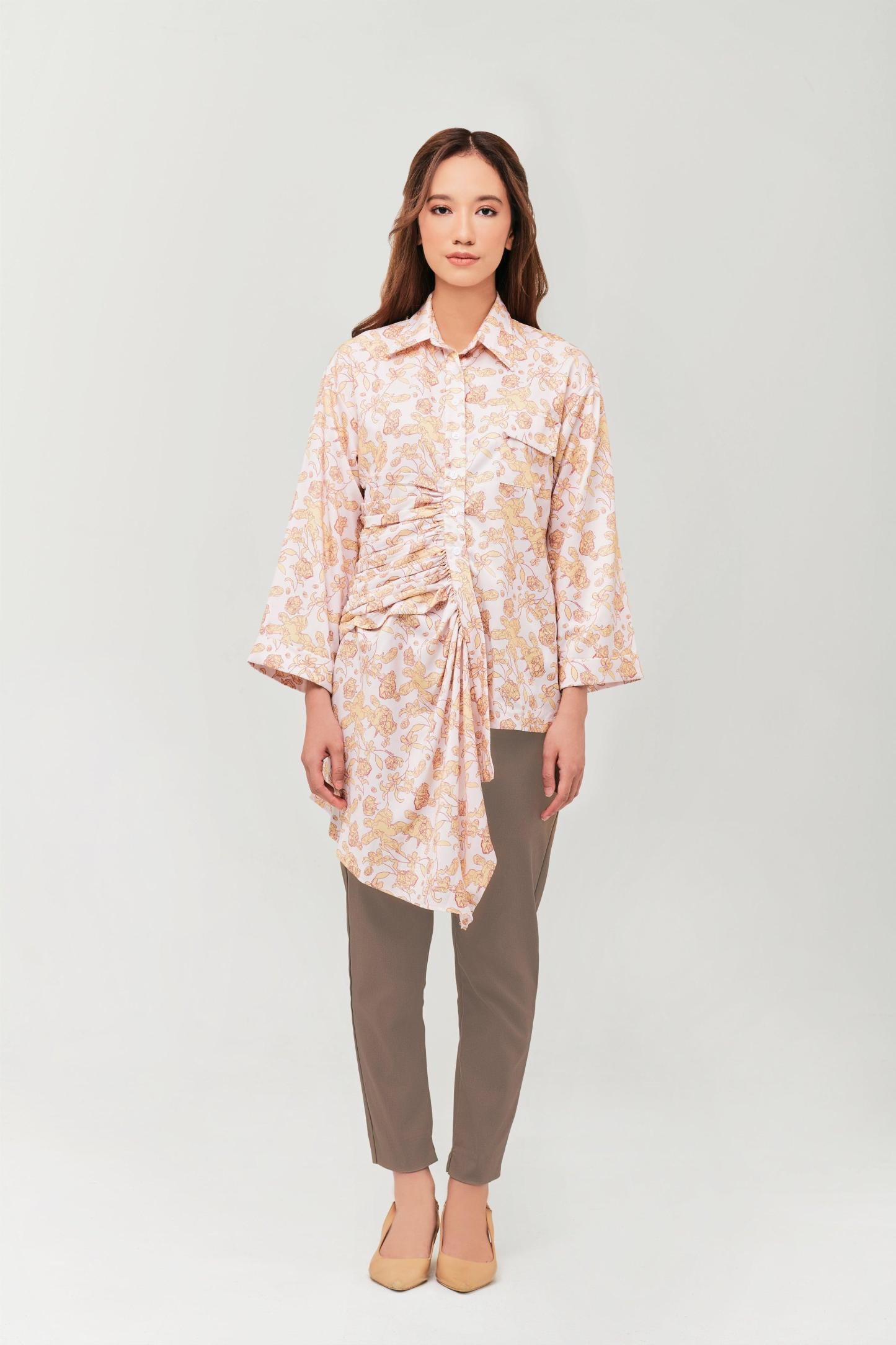 Yellow Daffodil Ruched Top - Mimpikita
