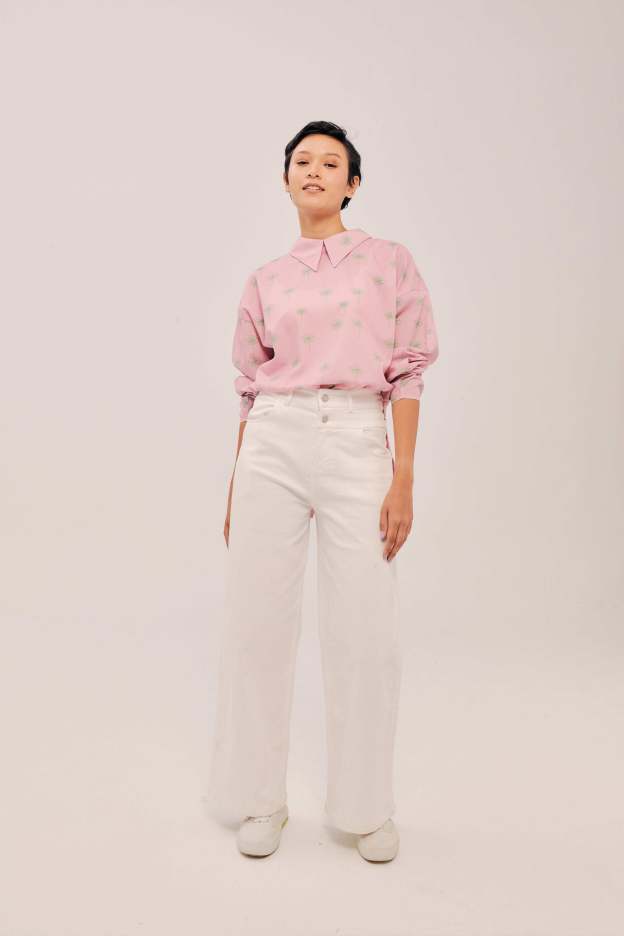 Good Off White Wideleg Silhouette Jeans