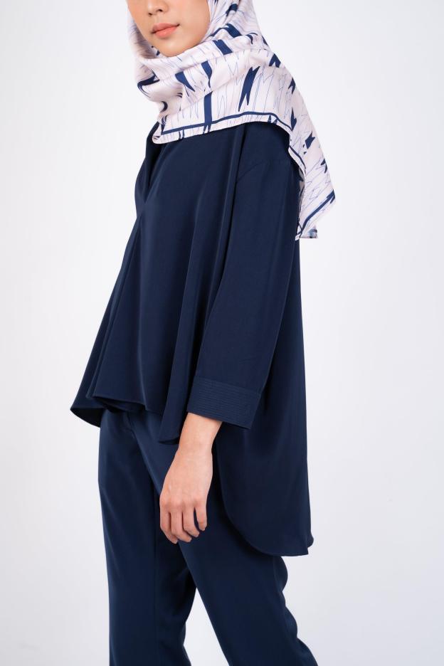 Aiko Navy Notch Top - Mimpikita