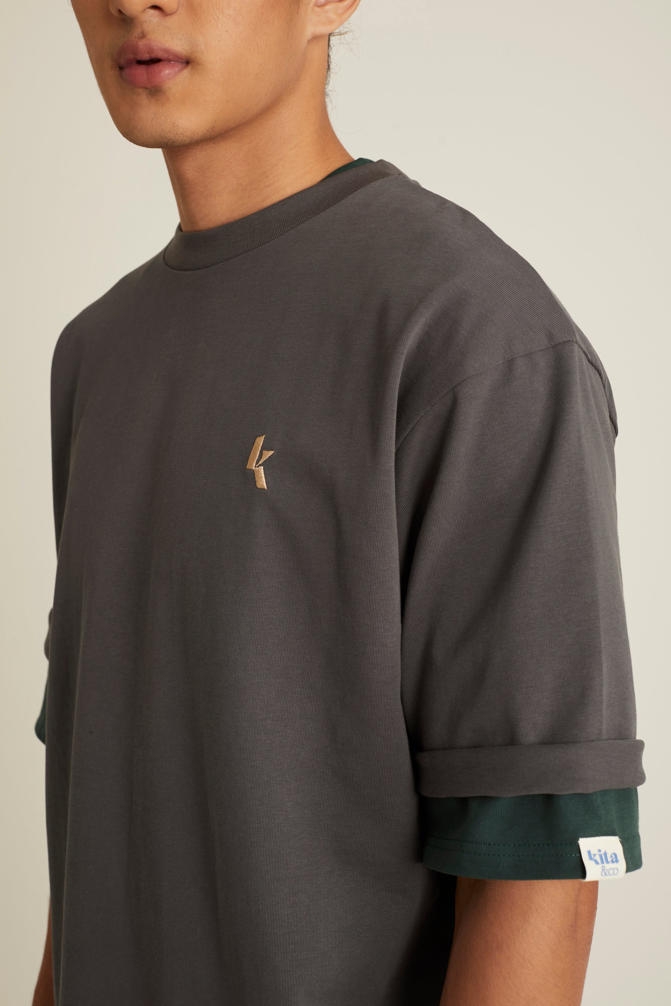 Dark Grey Oversized T-Shirt for Men
