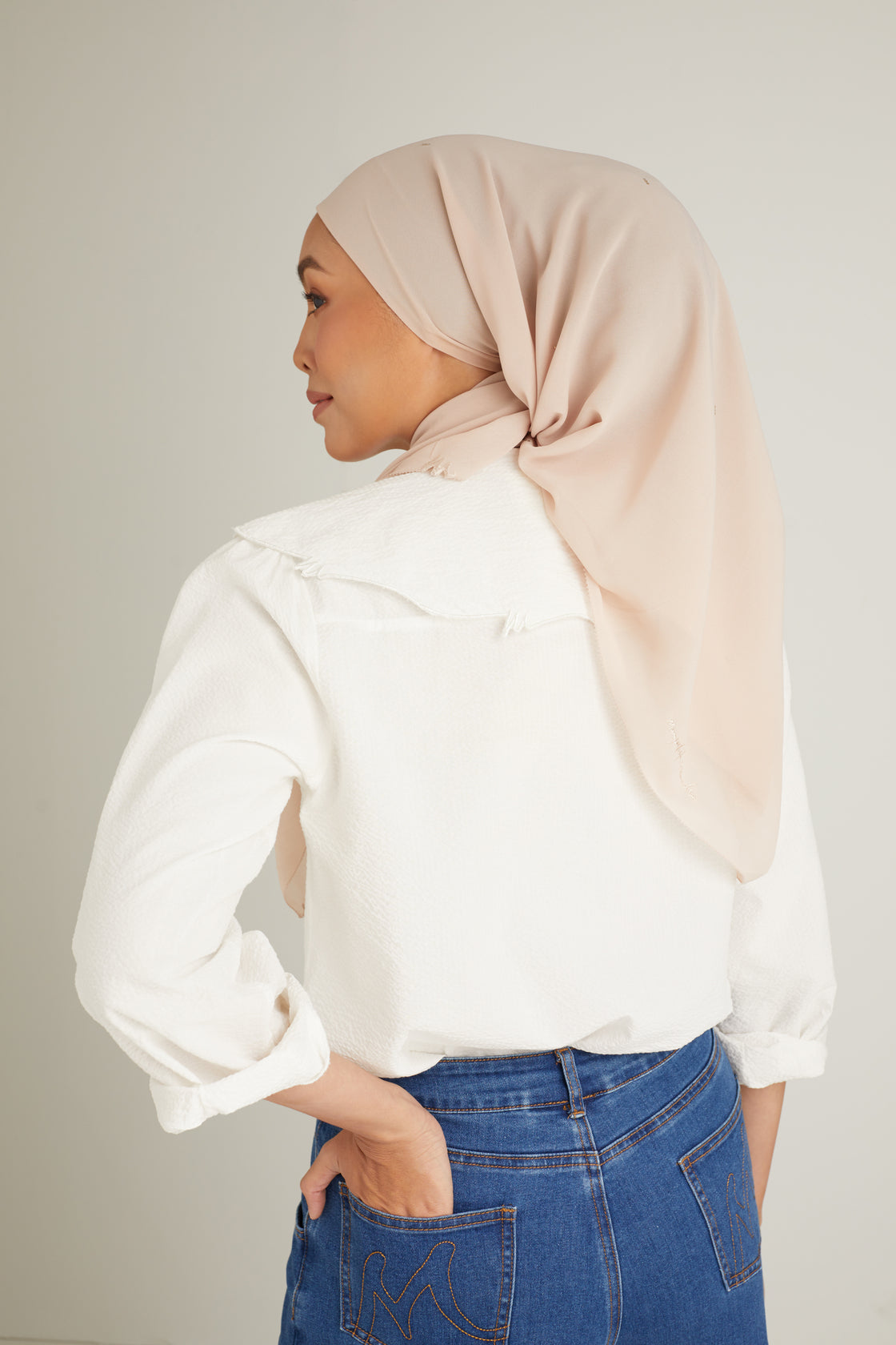 Clara Soft Nude Color Scarf 