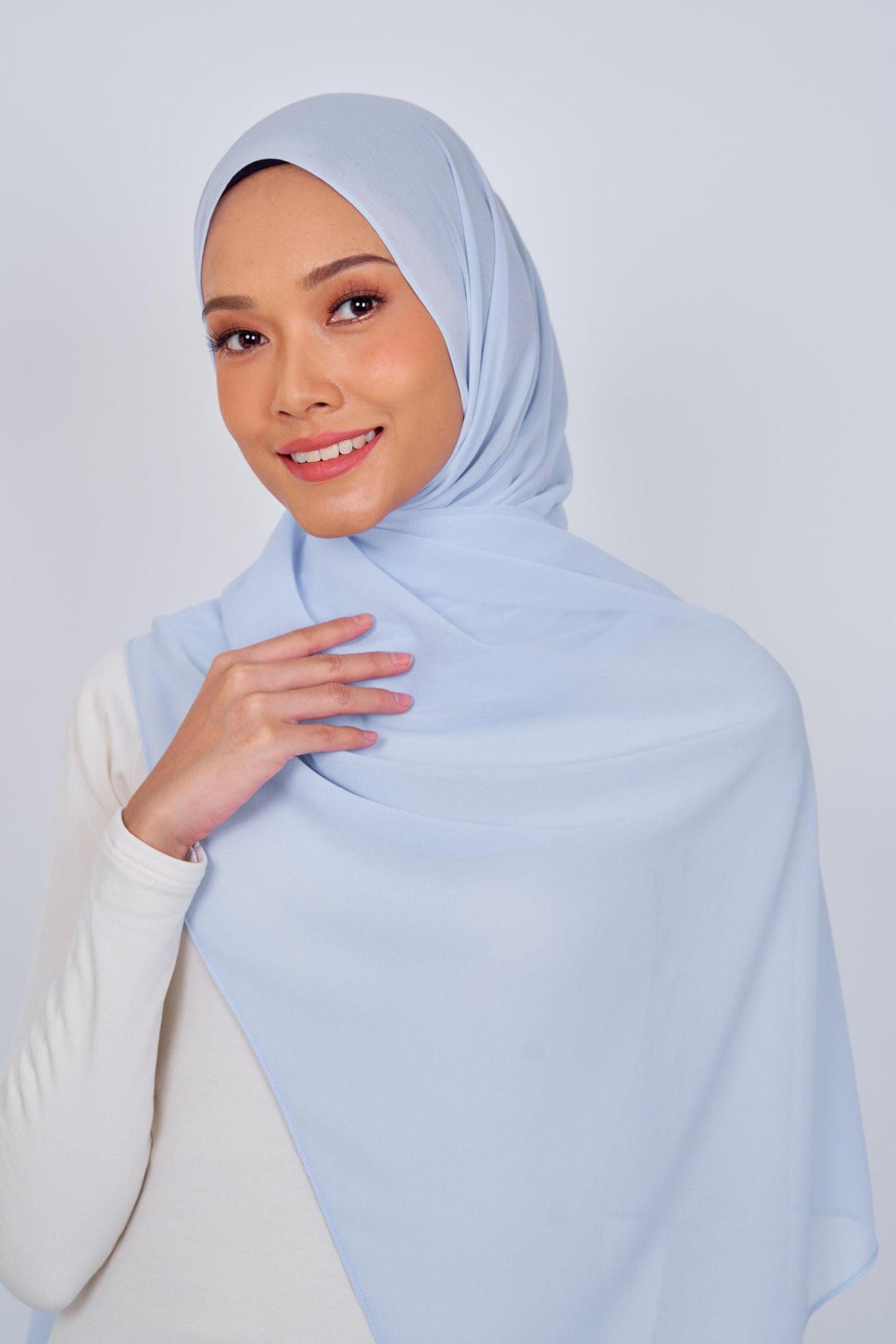 Women's Chiffon Shawl in Light Blue