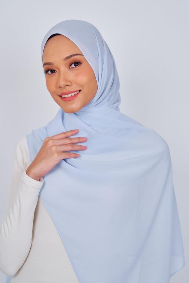 Women's Chiffon Shawl in Light Blue