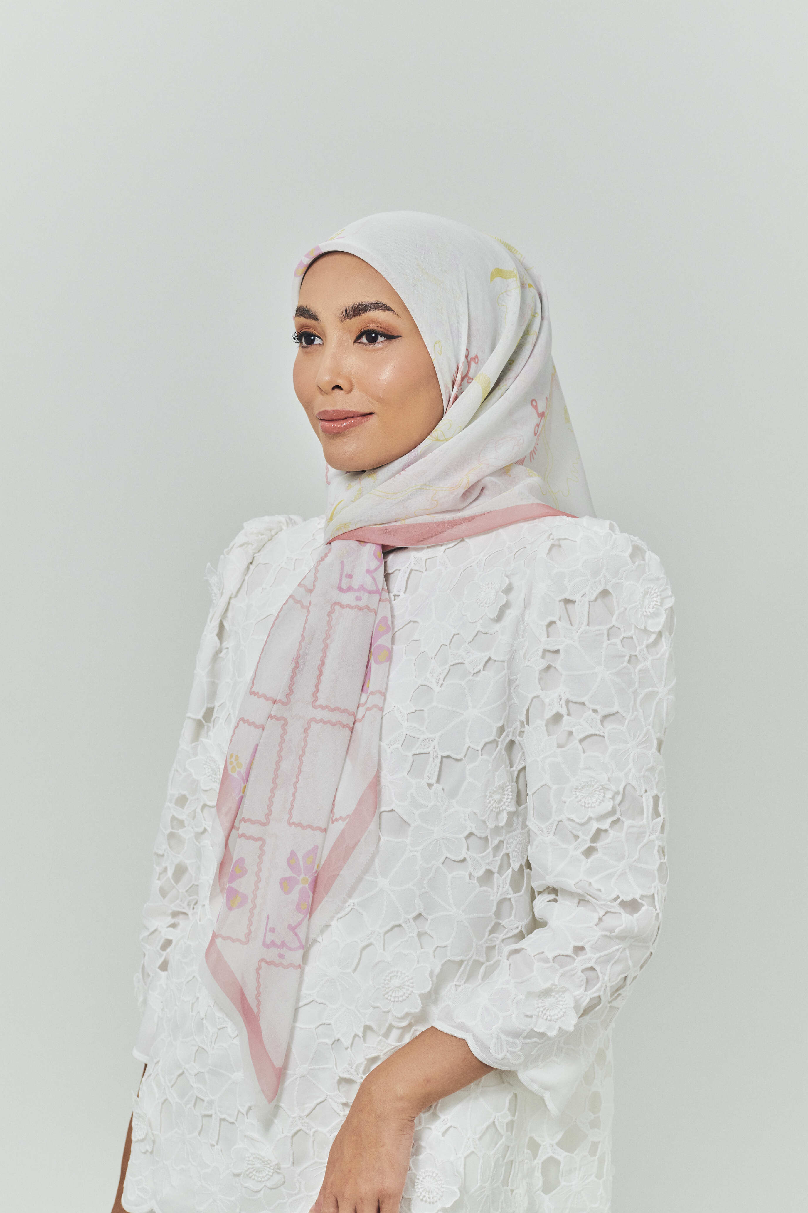 Raia Pressed Rose Voile Scarf