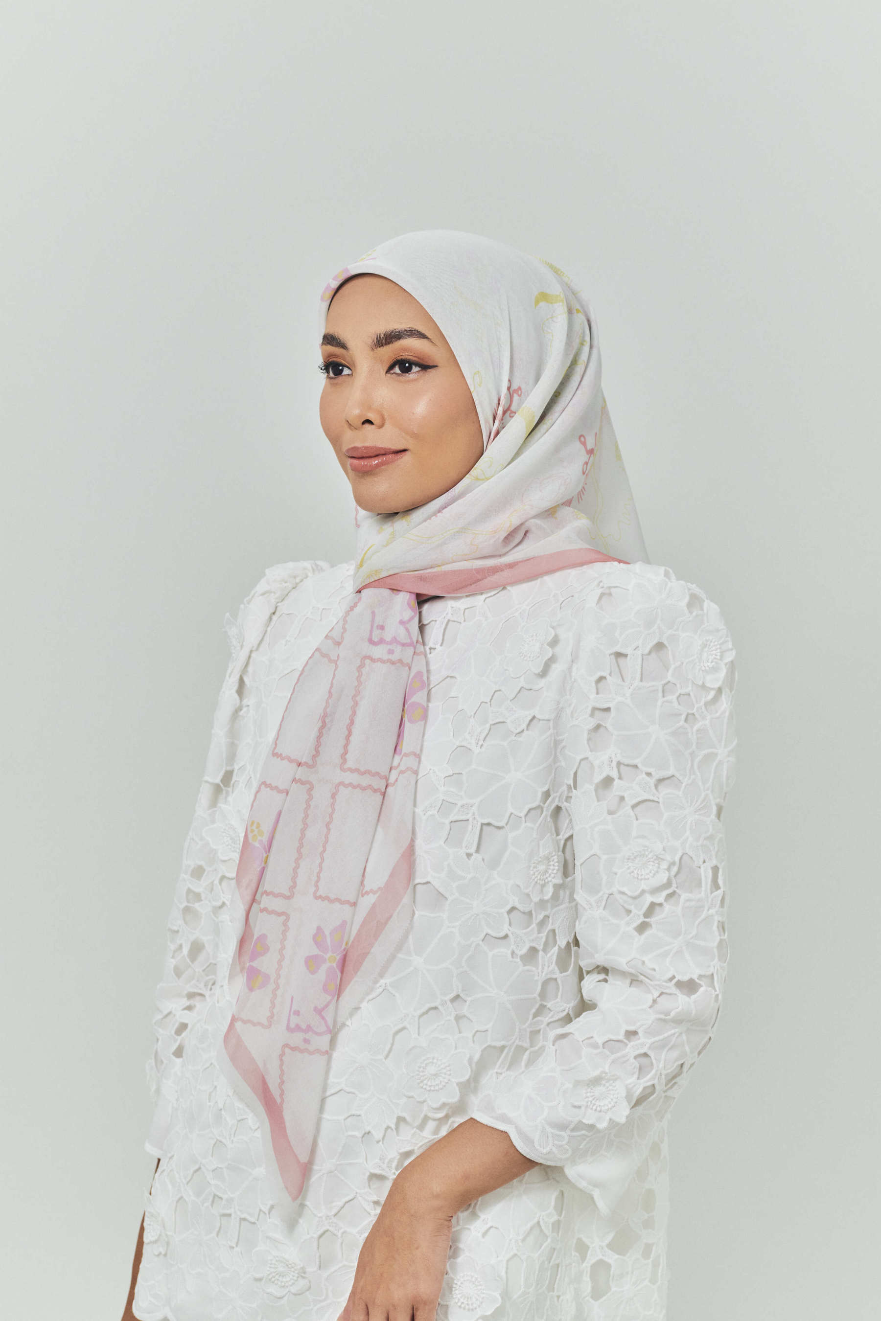 Raia Pressed Rose Voile Scarf
