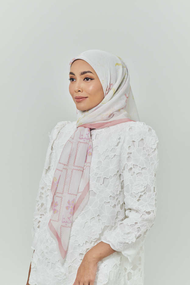 Raia Pressed Rose Voile Scarf