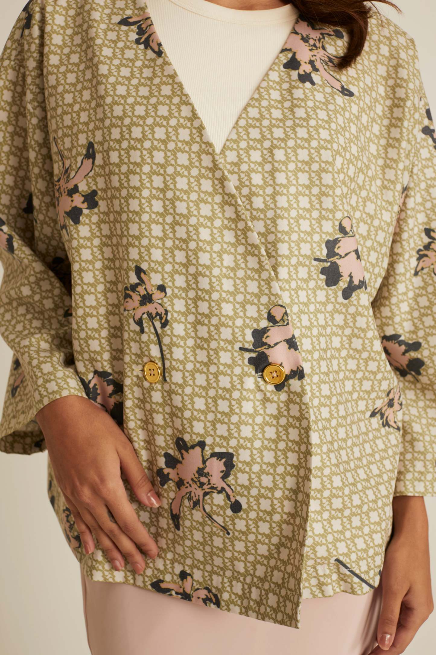 Nara Green Printed Kimono