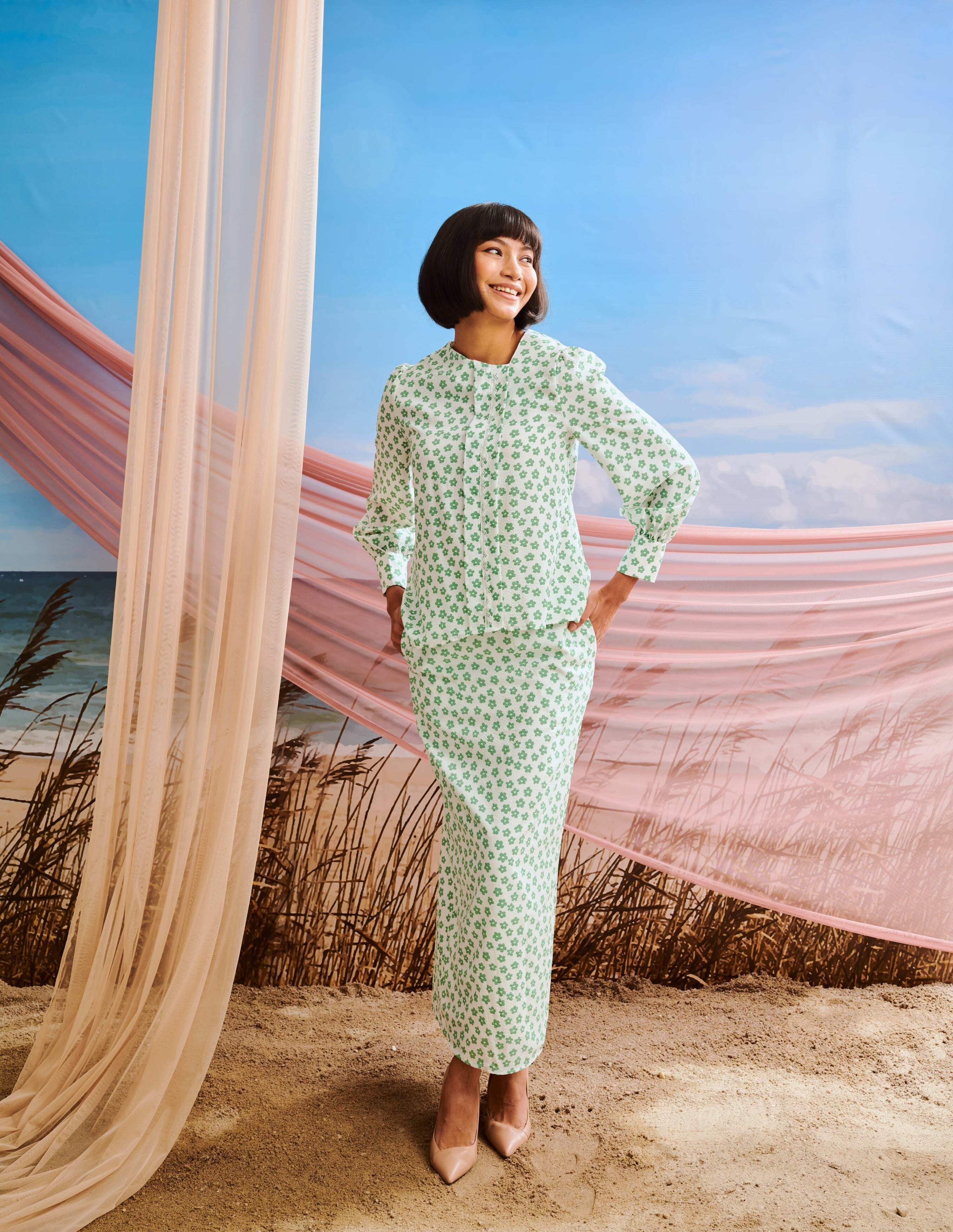 Indah Biased Baju Kurung Set