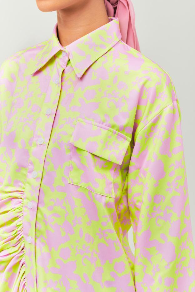Lime Daffodil Ruched Top - Mimpikita