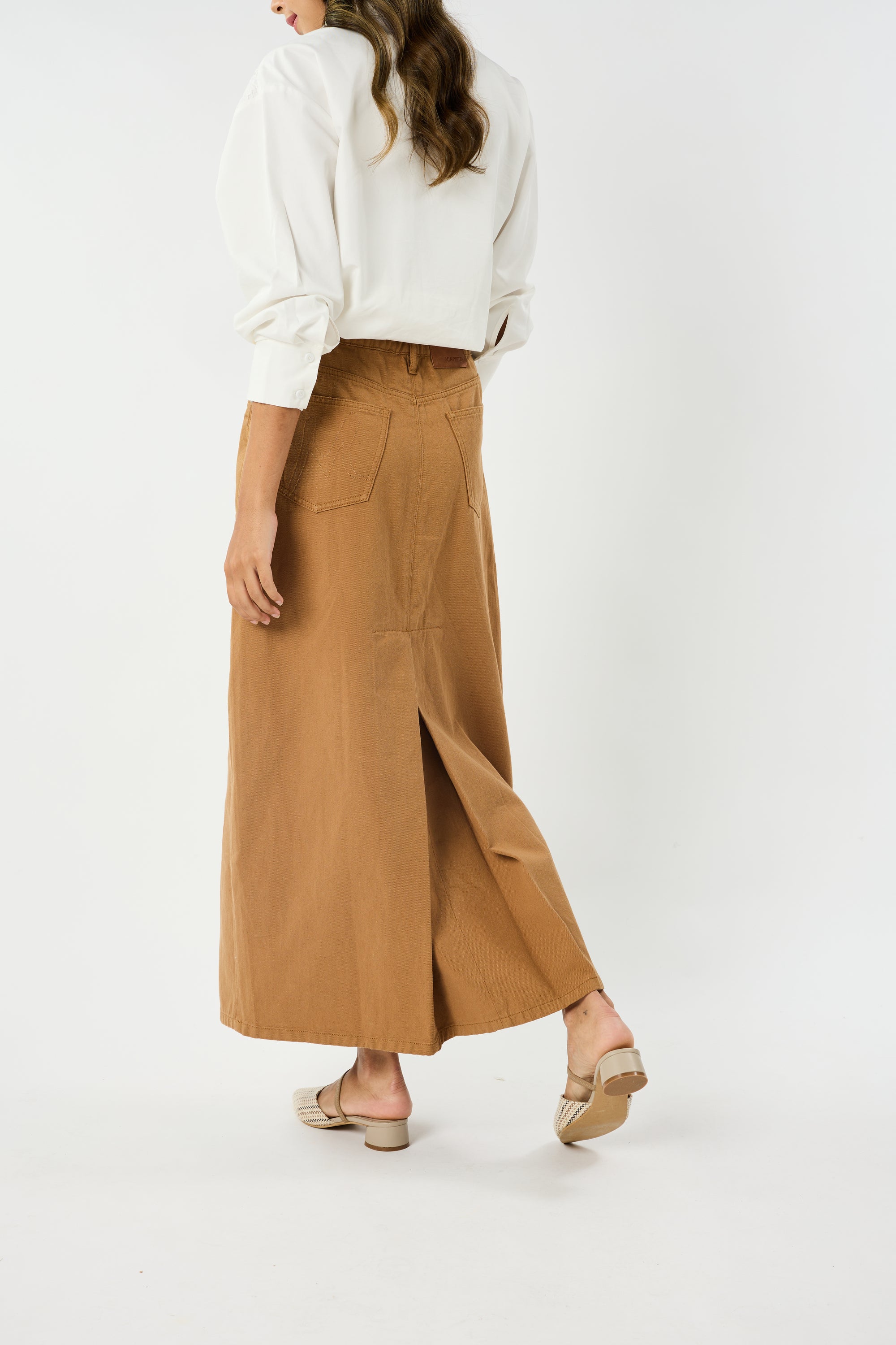 Helena Khaki Denim Skirt
