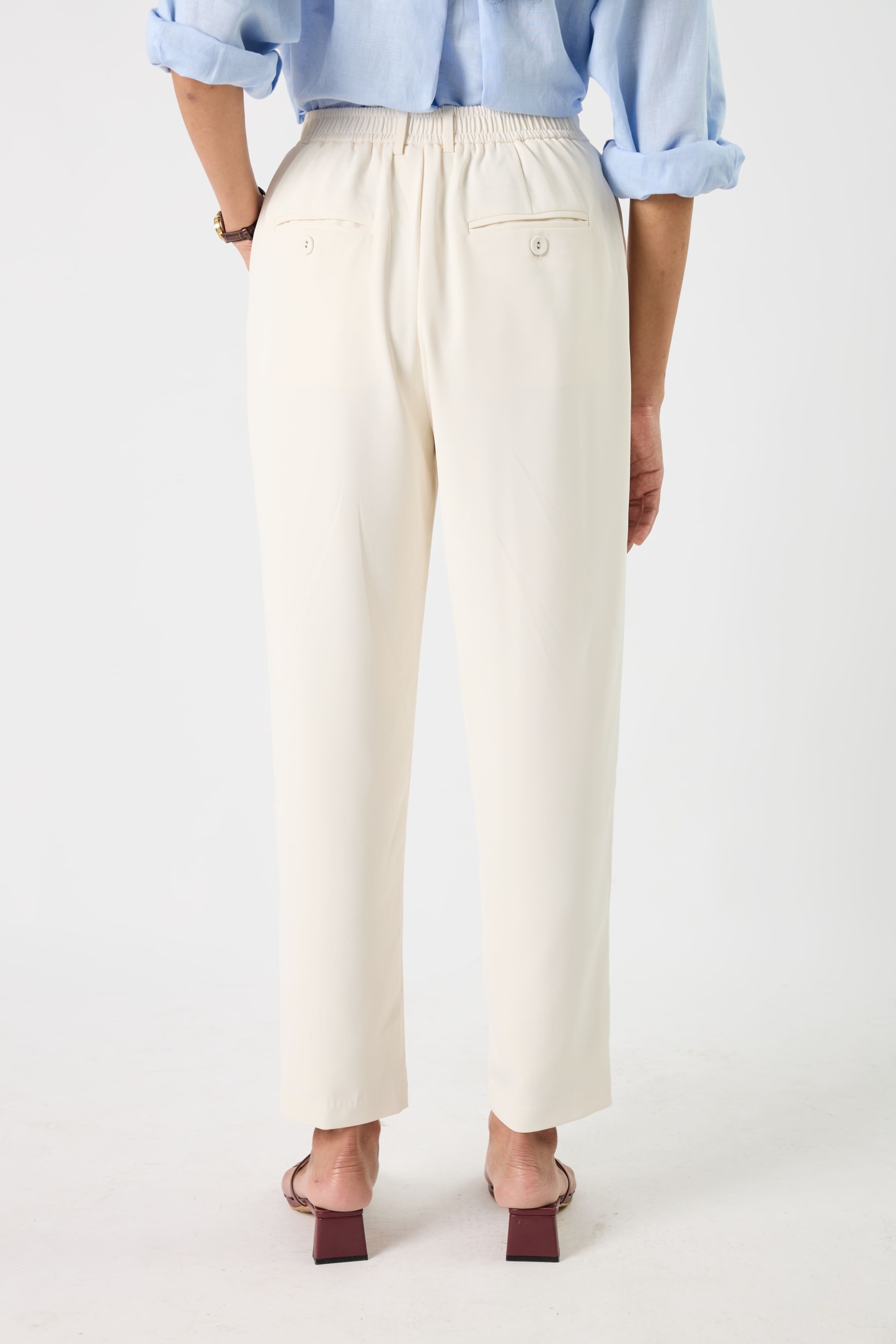 Jade Off-White Tapered Pants