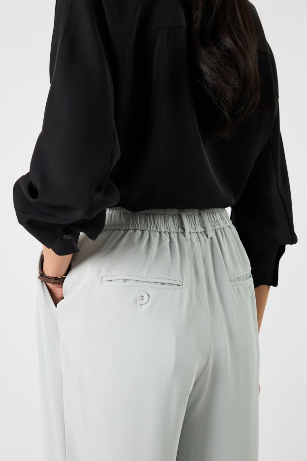 Jade Blue Grey Tapered Pants