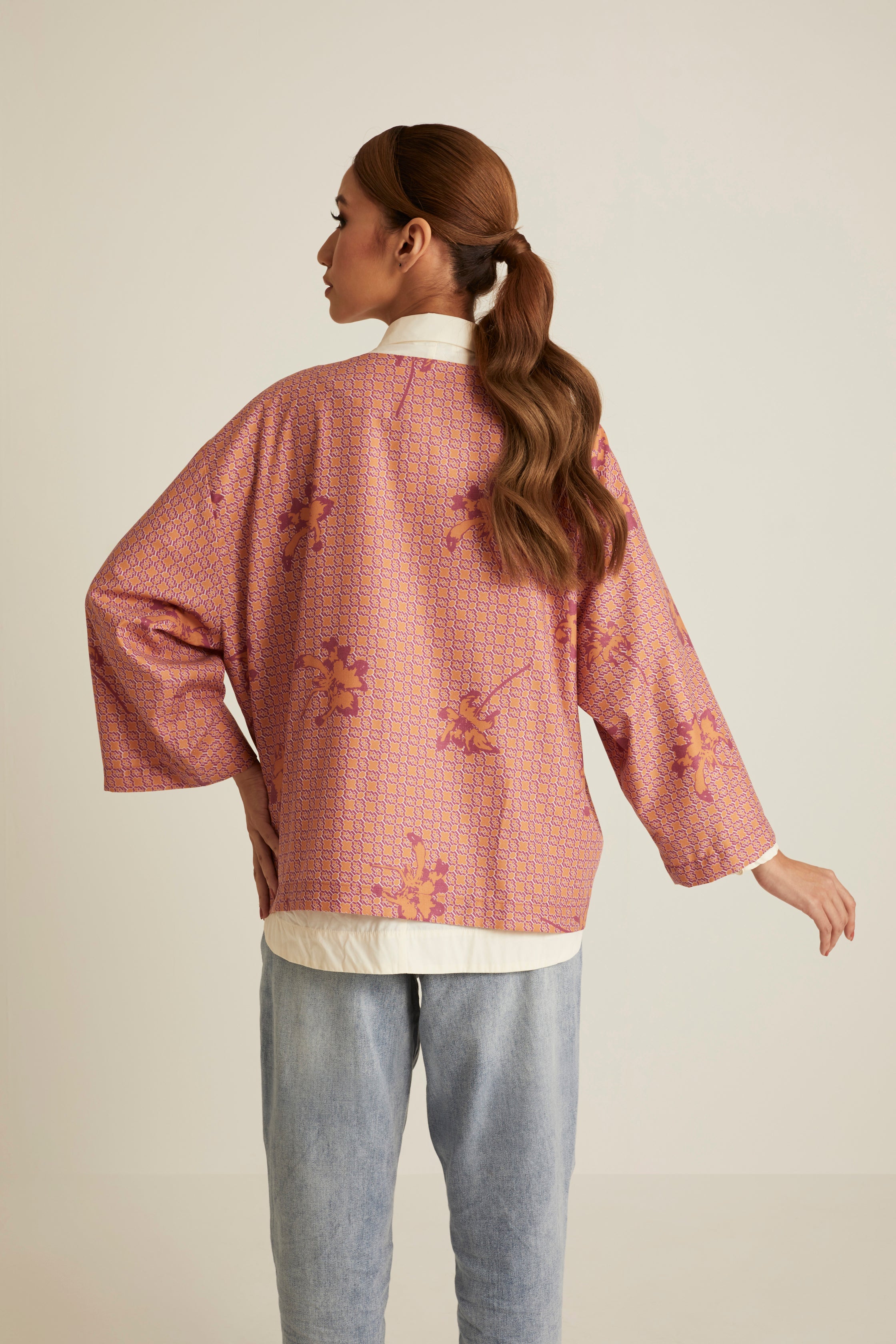 Nara Pink Printed Kimono