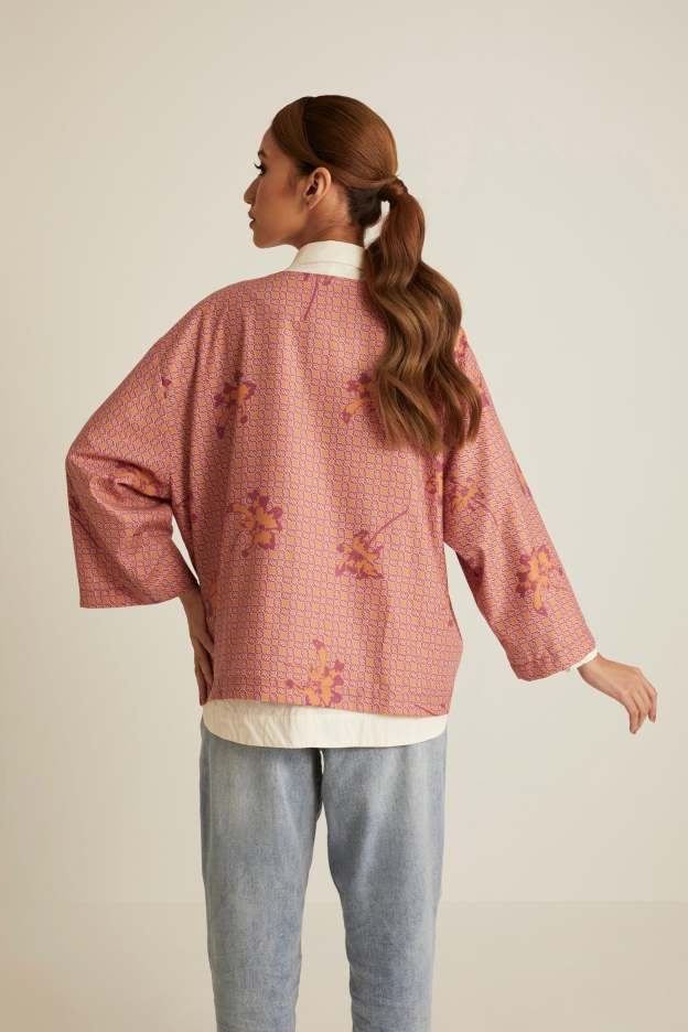 Nara Pink Printed Kimono