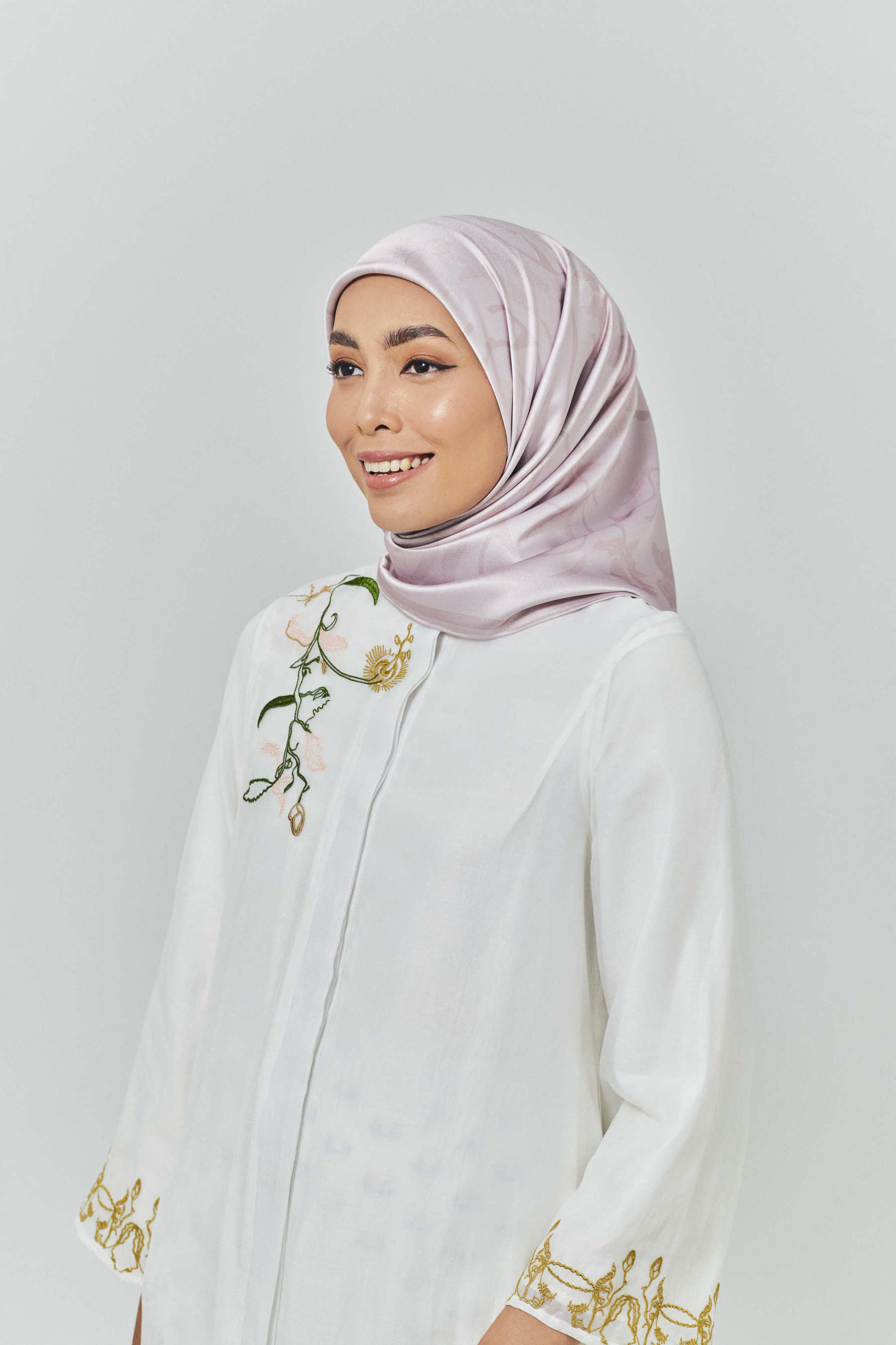 Hanna Dusty Pink Satin Square Scarf